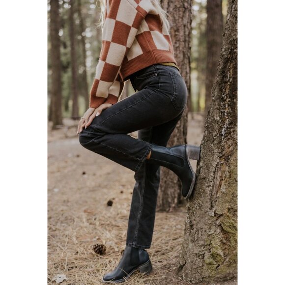 Free People We The Free Pacifica Straight Leg Jeans in Black | 25 | NWT - Picture 3 of 11